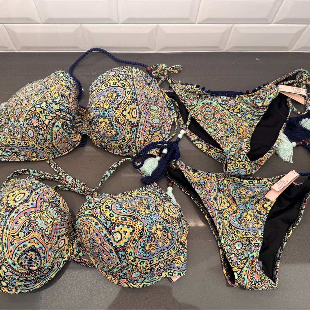 Victoria's Secret Multicolor Paisley Push-Up Bikini Set